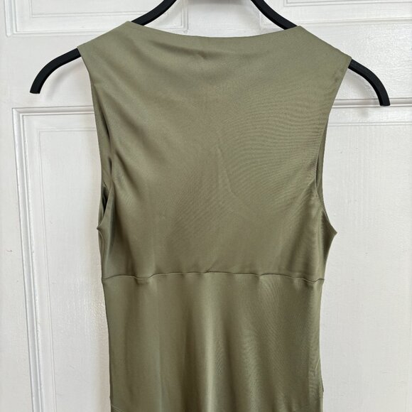 Reformation Dessa Dress NWT Midi Long Artichoke Green Maxi Cowl Neck Cocktail 4 - Picture 7 of 8